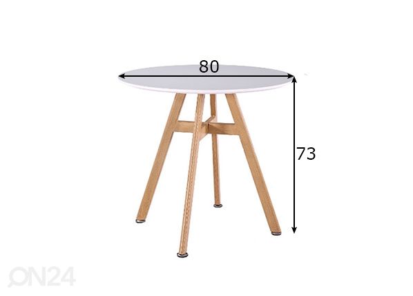 Ruokapöytä KAYTLIN Ø 80 cm mitat