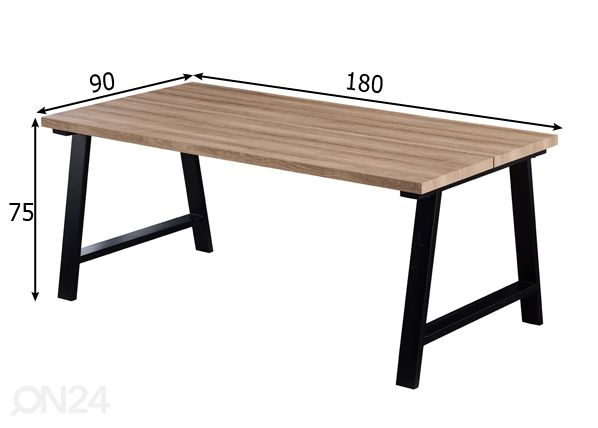 Ruokapöytä Kielo 180x90 cm mitat