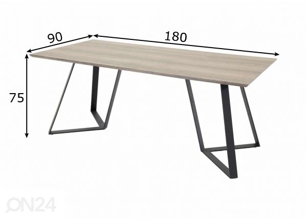 Ruokapöytä Marina 180x90 cm mitat