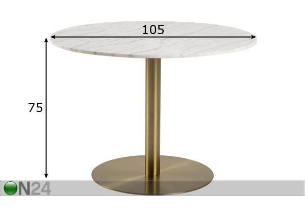 Ruokapöytä Mich Ø105 cm mitat