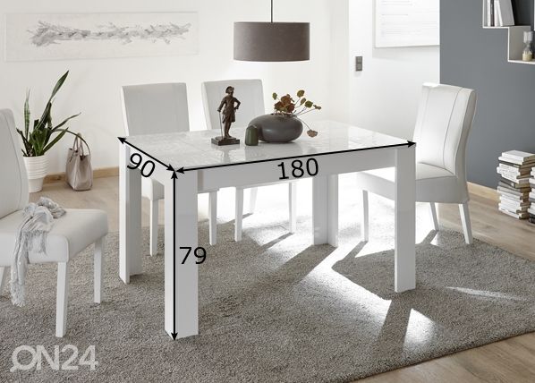 Ruokapöytä Miro 180x90 cm mitat