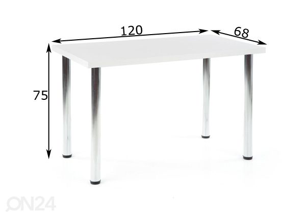 Ruokapöytä Modex 120x68 cm mitat