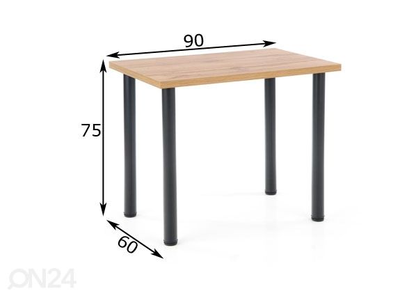 Ruokapöytä Modex 90x60 cm mitat