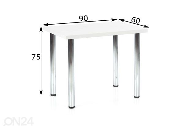 Ruokapöytä Modex 90x60 cm mitat