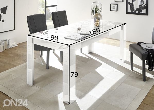 Ruokapöytä Prisma 180x90 cm mitat