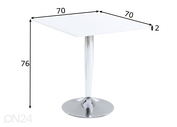 Ruokapöytä Rafla 70x70 cm mitat