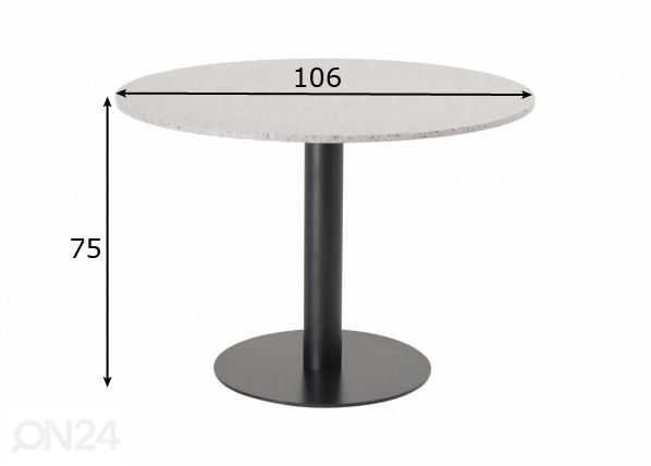Ruokapöytä Razzia Ø 106 cm mitat