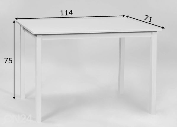 Ruokapöytä Rosella 114x71 cm mitat