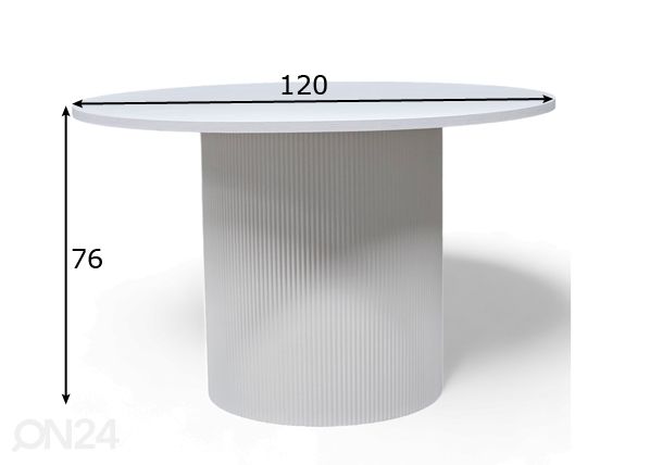 Ruokapöytä Sierra Ø 120 cm mitat