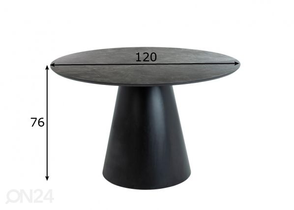 Ruokapöytä Spirit Ø 120 cm mitat