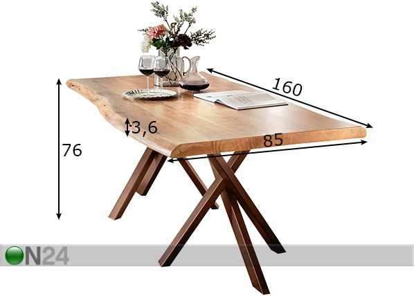 Ruokapöytä This 160x85 cm mitat