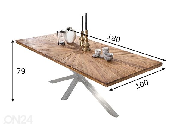 Ruokapöytä Tische 100x180 cm mitat