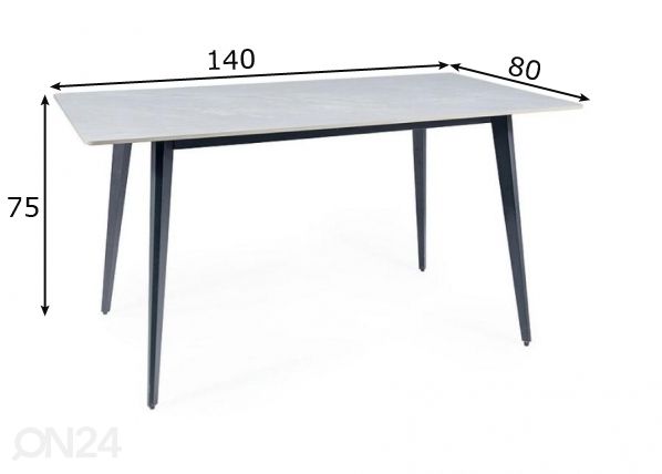 Ruokapöytä Tische 140x80 cm mitat