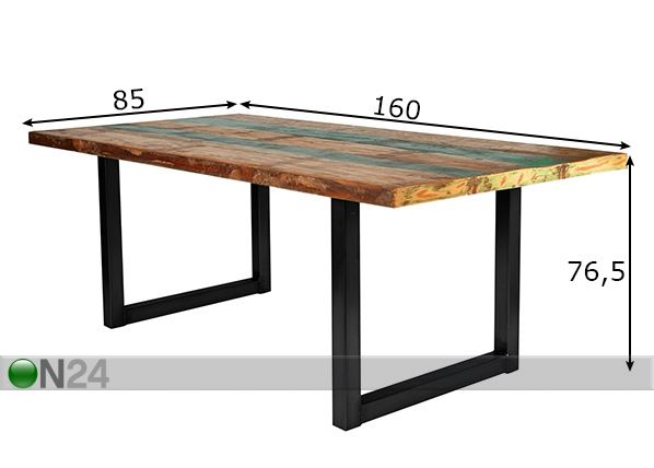 Ruokapöytä Tische 85x160 cm mitat