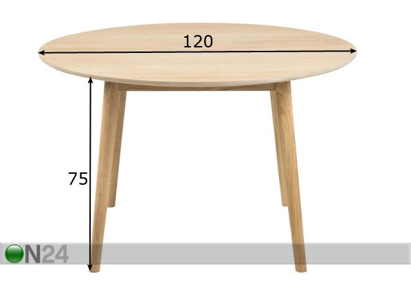 Ruokapöytä Tokyo Ø 120 cm mitat