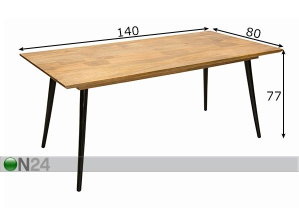 Ruokapöytä Tom Tailor 140x80 cm mitat