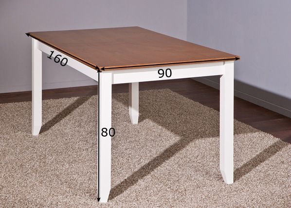Ruokapöytä WESTERLAND, mänty 160x90 cm mitat