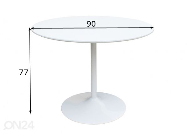 Ruokapöytä Wilma Ø 90 cm mitat