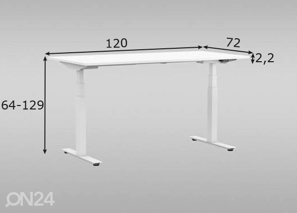 Säädettävä työpöytä 120 cm mitat