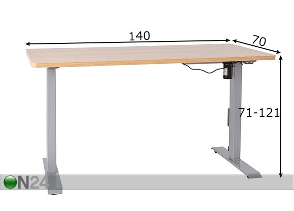Säädettävä työpöytä Ergo, 1 moottori mitat
