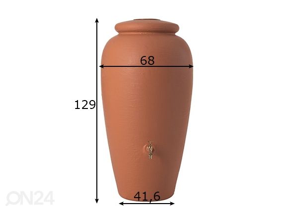 Sadevesitynnyri Amphora Terracotta 300 L mitat