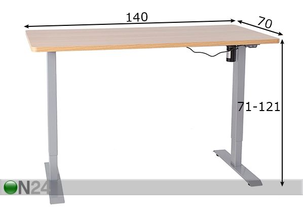 Sähköpöytä säädettävällä korkeudella Ergo, 1 mitat