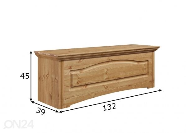 Säilytysarkku Konrad 132 cm mitat