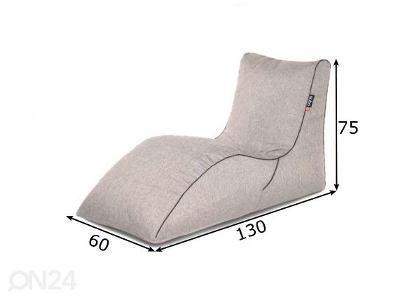 Säkkituoli Qubo™ Lounger Interior mitat