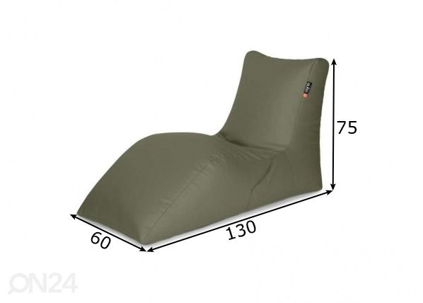 Säkkituoli Qubo™ Lounger Interior mitat