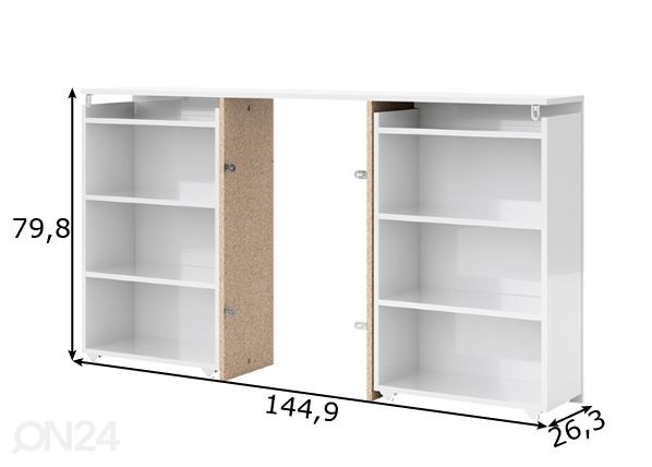 Sängyn päätyhyllyt NAIA sänkyyn 140 cm mitat