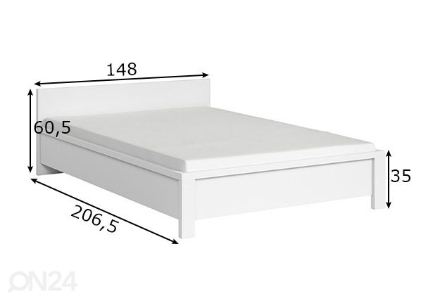 Sänky 140x200 cm mitat