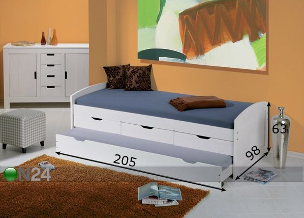 Sänky 2-lle Ulli 90x200 cm mitat