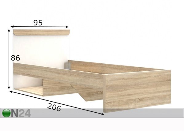 Sänky 90x200 cm mitat