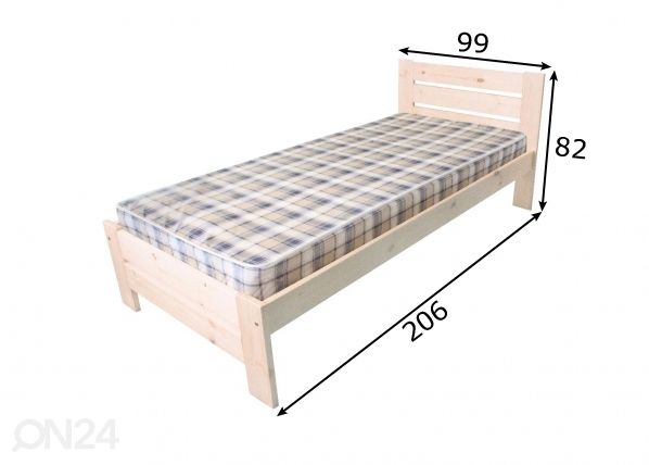 Sänky 90x200 cm mitat