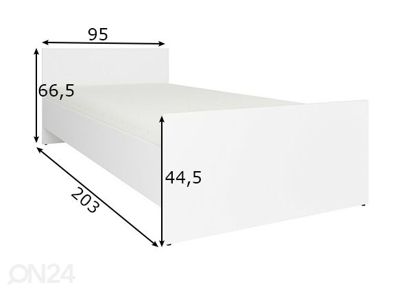 Sänky 90x200 cm mitat