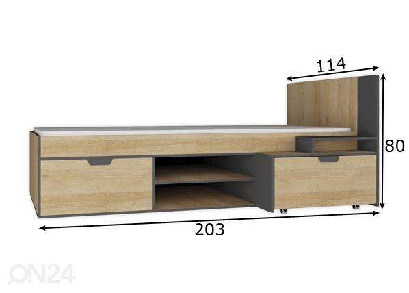 Sänky 90x200 cm mitat