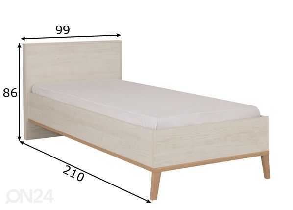 Sänky Alika 90x200 cm mitat
