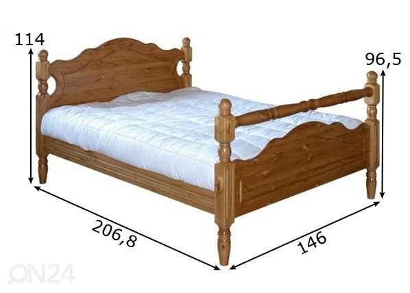 Sänky ALLEN 137x190 cm mitat