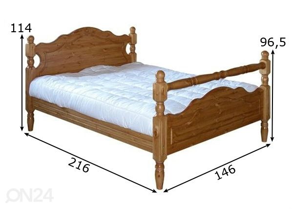 Sänky Allen 137x200 cm mitat