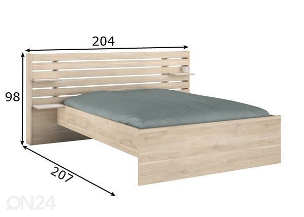 Sänky Escale 140x190 cm mitat