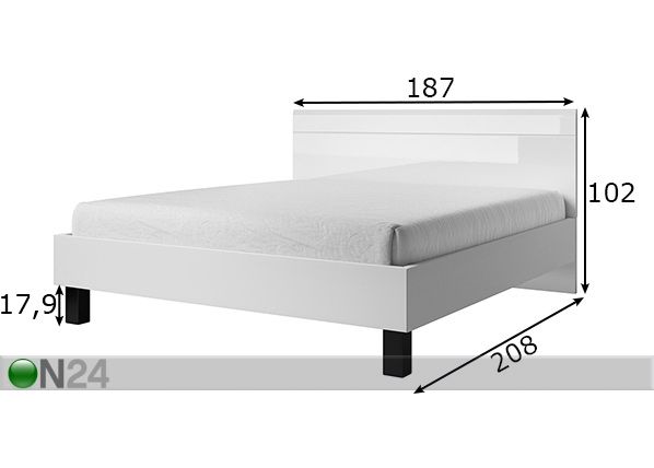 Sänky HARMONY 180x200 cm mitat