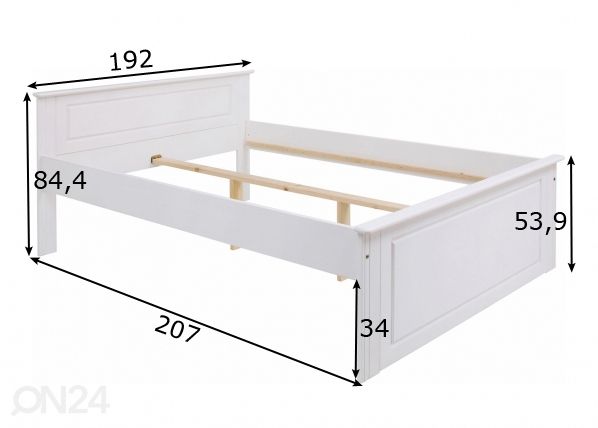 Sänky Hugo 180x200 cm mitat