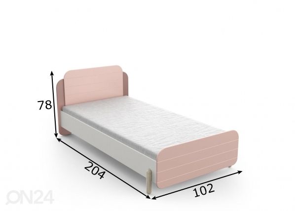 Sänky Jade 90x200 cm mitat