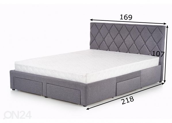 Sänky laatikoilla 160x200 cm mitat