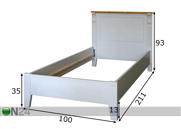 Sänky Monaco 90x200 cm mitat