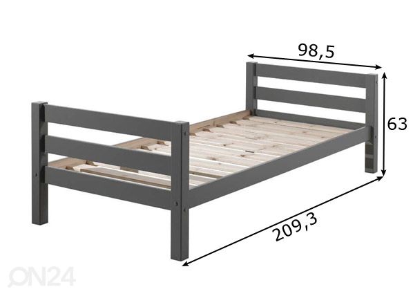 Sänky Pino 90x200 cm mitat