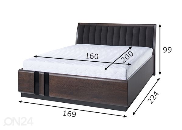 Sänky Porti 160x200 cm mitat