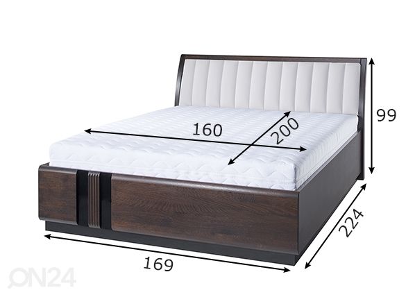 Sänky Porti 160x200 cm mitat