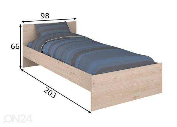 Sänky Shelter 90x200 cm mitat