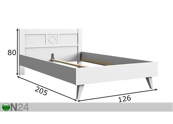 Sänky Victor 120x200 cm mitat